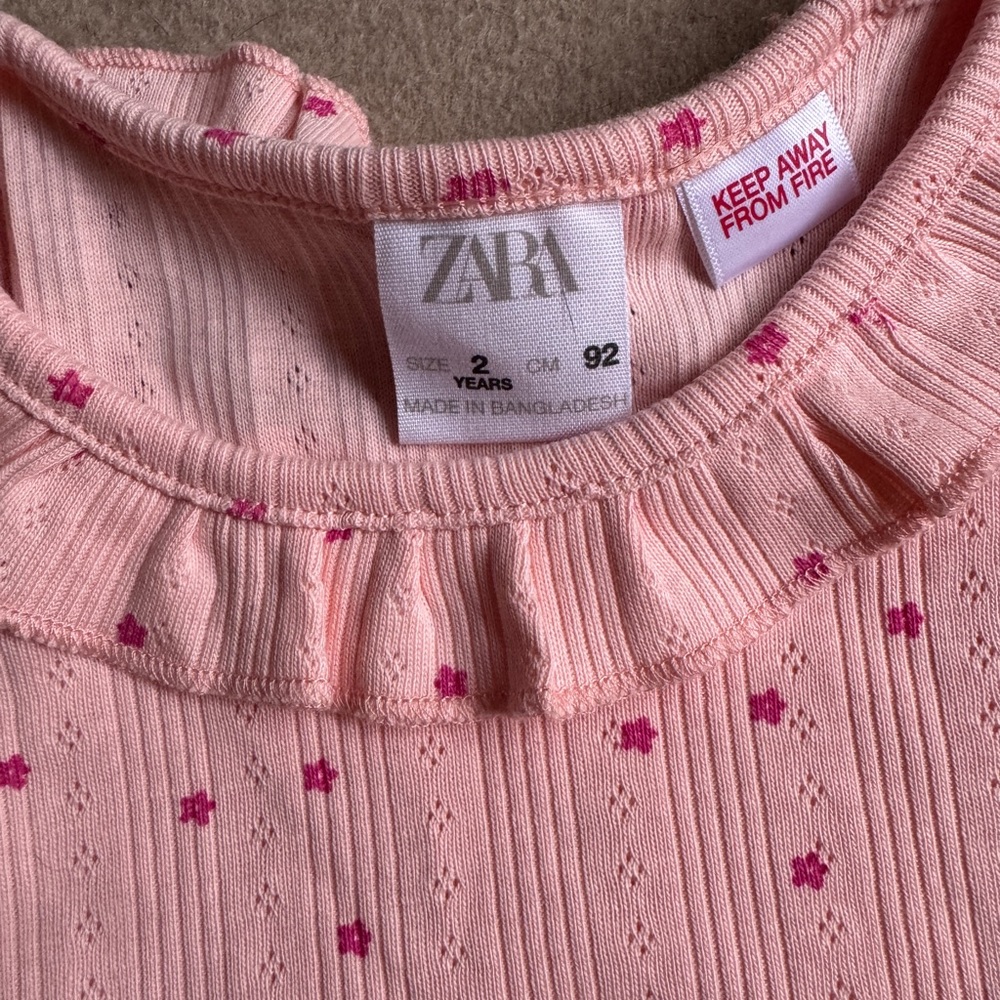 Zara Pink Ruffled Toddler Top